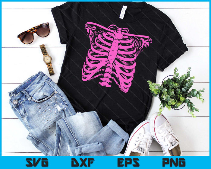 Halloween Pastel Pink Skeleton Rib Cage SVG PNG Digital Cutting Files Halloween Pastel Pink Skeleton Rib Cage SVG PNG Digital Cutting Files