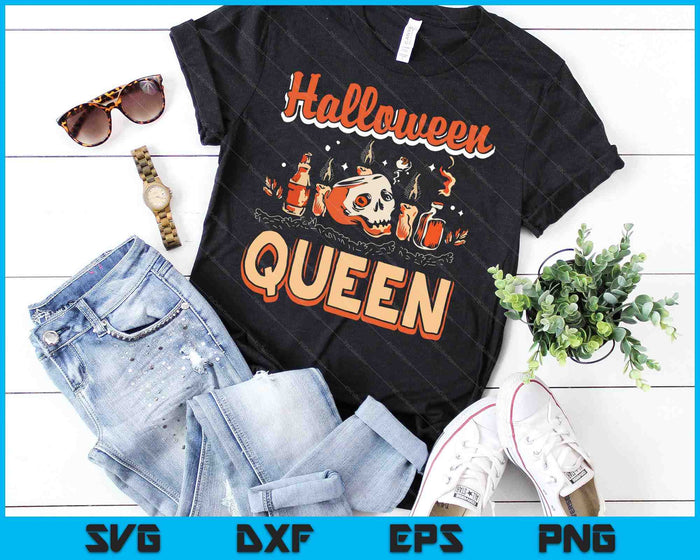 Ropa de cabeza de calavera de reina de Halloween para fiesta de Halloween SVG PNG cortando archivos imprimibles Ropa de cabeza de calavera de reina de Halloween para fiesta de Halloween SVG PNG cortando archivos imprimibles