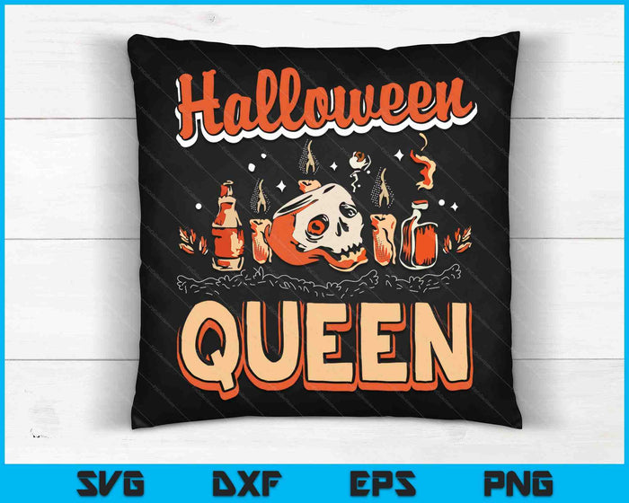 Ropa de cabeza de calavera de reina de Halloween para fiesta de Halloween SVG PNG cortando archivos imprimibles Ropa de cabeza de calavera de reina de Halloween para fiesta de Halloween SVG PNG cortando archivos imprimibles