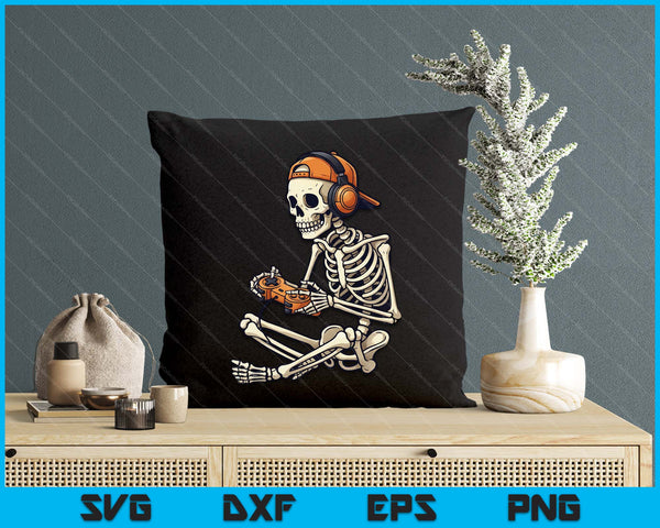 Halloween Skeleton Gamer Video Gaming Boys SVG PNG Digital Printable Files