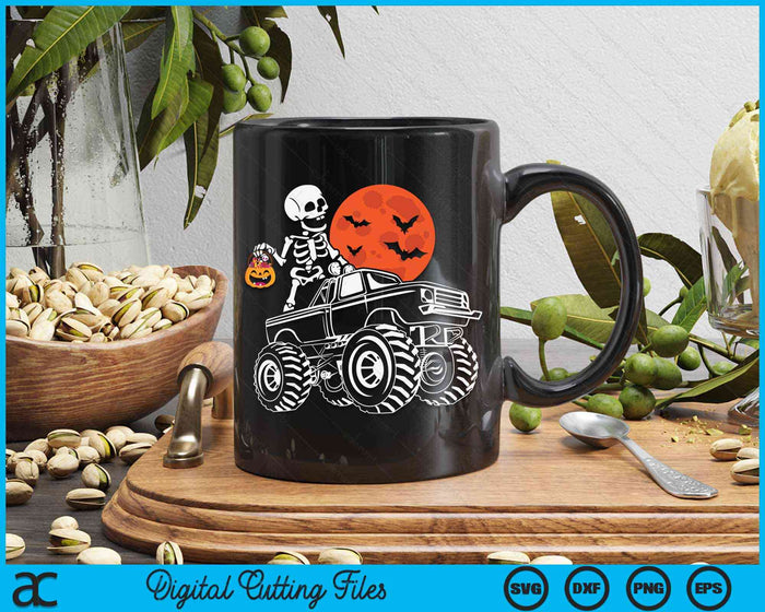 Halloween Skeleton Riding Monster Truck SVG PNG Digital Cutting Files Halloween Skeleton Riding Monster Truck SVG PNG Digital Cutting Files