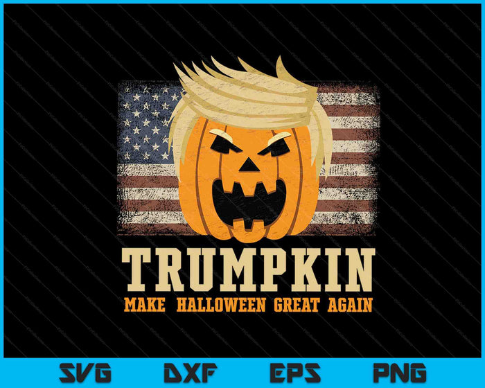 Halloween Trumpkin Vintage US Flag SVG PNG Digital Cutting Files Halloween Trumpkin Vintage US Flag SVG PNG Digital Cutting Files