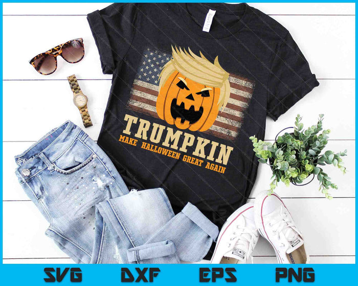 Halloween Trumpkin Vintage US Flag SVG PNG Digital Cutting Files Halloween Trumpkin Vintage US Flag SVG PNG Digital Cutting Files