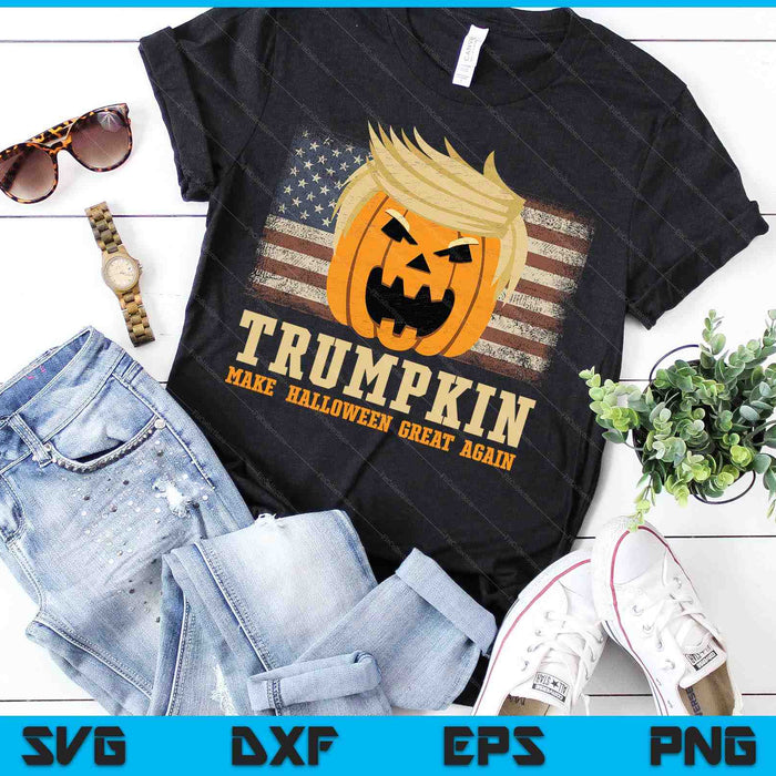 Halloween Trumpkin Vintage US Flag SVG PNG Digital Cutting Files Halloween Trumpkin Vintage US Flag SVG PNG Digital Cutting Files