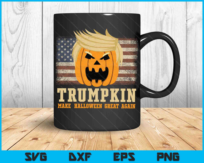 Halloween Trumpkin Vintage US Flag SVG PNG Digital Cutting Files Halloween Trumpkin Vintage US Flag SVG PNG Digital Cutting Files
