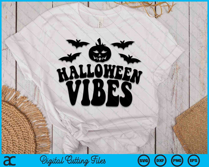 Halloween Vibes Calabaza y Murciélago SVG PNG Archivos de Corte Digital Halloween Vibes Calabaza y Murciélago SVG PNG Archivos de Corte Digital