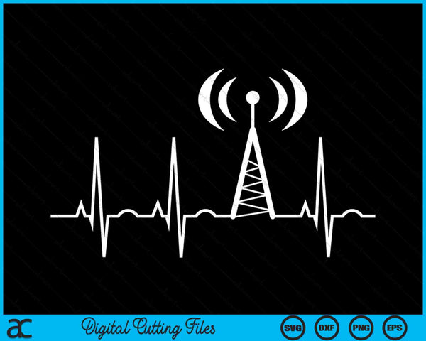 Ham Radio Operator Heartbeat SVG PNG Digital Printable Files