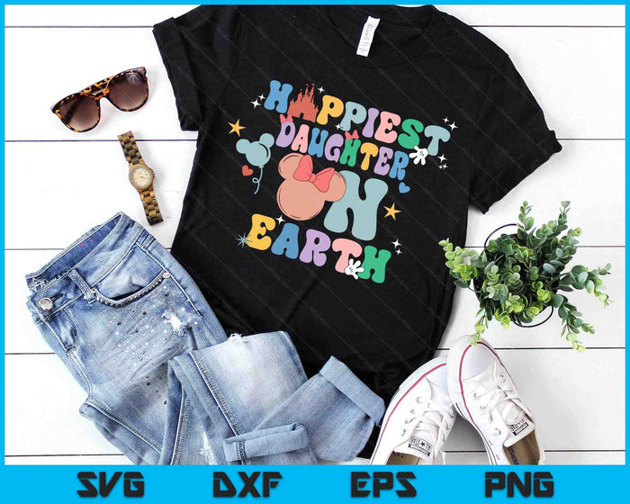 Happiest Daughter On Earth Groovy Mother's Day SVG PNG Digital Printable Files Happiest Daughter On Earth Groovy Mother's Day SVG PNG Digital Printable Files