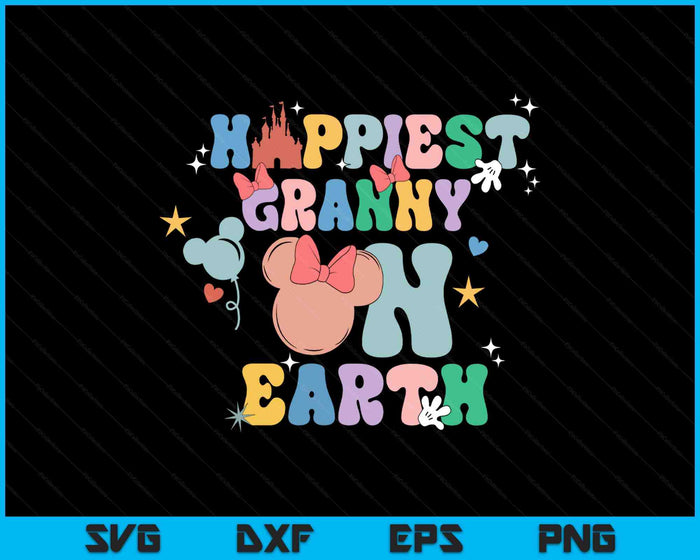Happiest Granny On Earth Groovy Mother's Day SVG PNG Digital Printable Files Happiest Granny On Earth Groovy Mother's Day SVG PNG Digital Printable Files