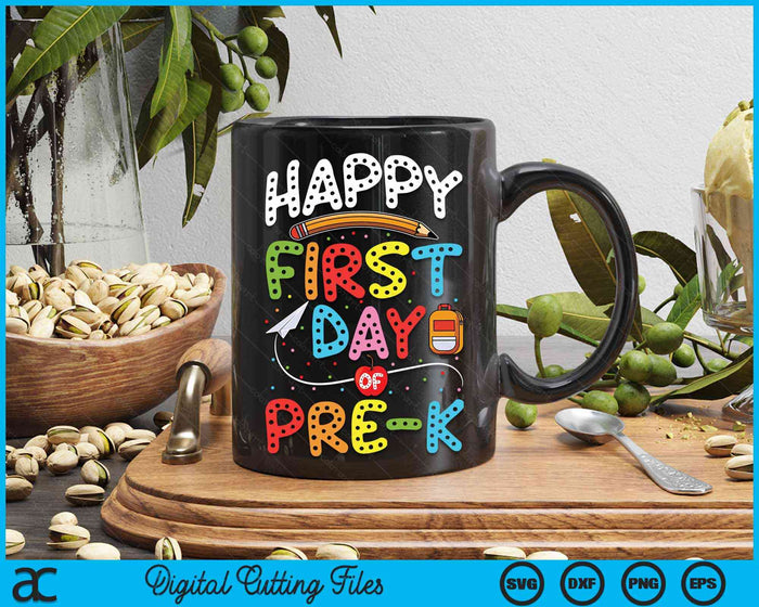 Happy First Day Of Pre-K Back To School Teacher Kids SVG PNG Digital Cutting Files Happy First Day Of Pre-K Back To School Teacher Kids SVG PNG Digital Cutting Files