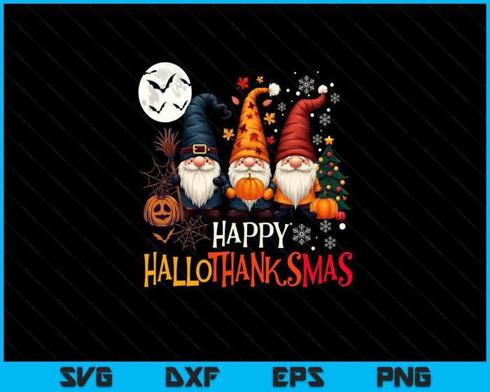 Happy Hallothanksmas Gnomes Lover Halloween Merry Christmas SVG PNG Digital Printable Files Happy Hallothanksmas Gnomes Lover Halloween Merry Christmas SVG PNG Digital Printable Files