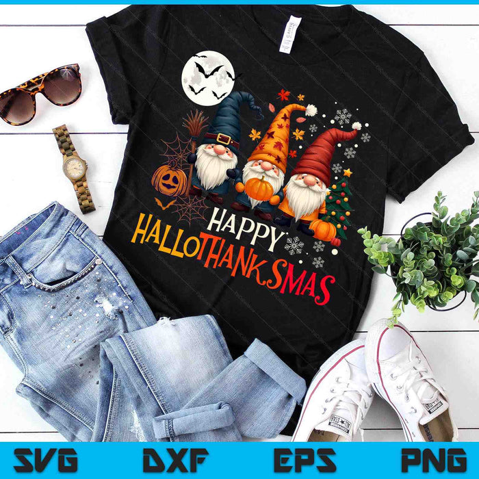 Happy Hallothanksmas Gnomes Lover Halloween Merry Christmas SVG PNG Digital Printable Files Happy Hallothanksmas Gnomes Lover Halloween Merry Christmas SVG PNG Digital Printable Files