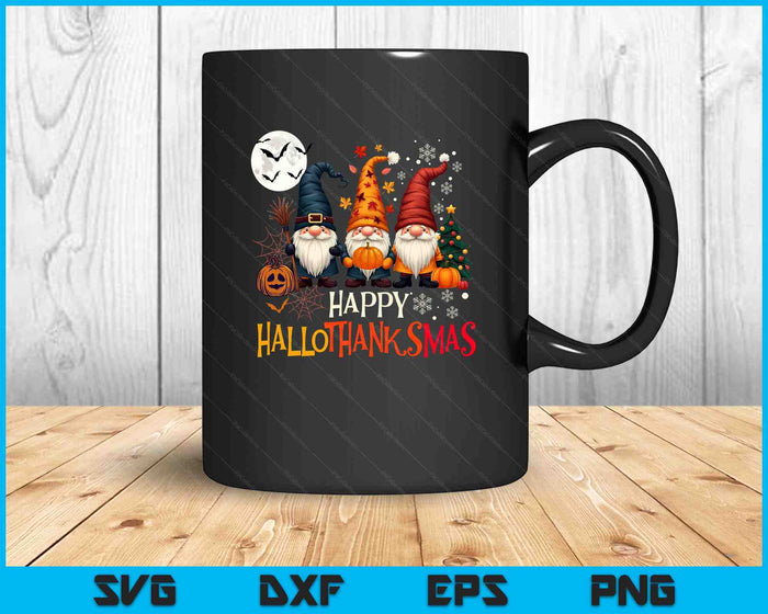 Happy Hallothanksmas Gnomes Lover Halloween Merry Christmas SVG PNG Digital Printable Files Happy Hallothanksmas Gnomes Lover Halloween Merry Christmas SVG PNG Digital Printable Files