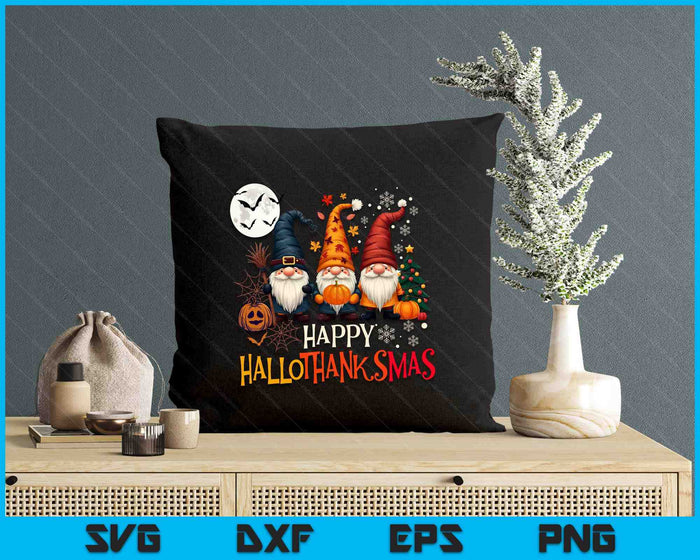 Happy Hallothanksmas Gnomes Lover Halloween Merry Christmas SVG PNG Digital Printable Files Happy Hallothanksmas Gnomes Lover Halloween Merry Christmas SVG PNG Digital Printable Files