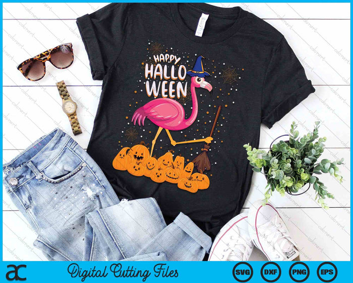 Happy Halloween Flamingo Lover Witch Hat Pumpkin Halloween SVG PNG Digital Cutting Files Happy Halloween Flamingo Lover Witch Hat Pumpkin Halloween SVG PNG Digital Cutting Files