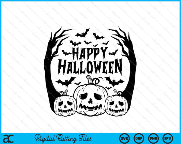 Happy Halloween Pumpkin SVG PNG Digital Cutting Files