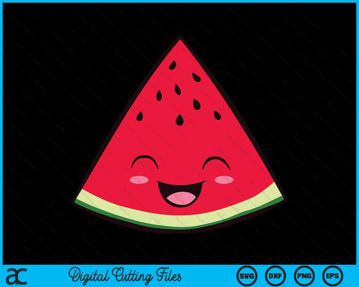 Happy Kawaii Watermelon SVG PNG Digital Cutting Files Happy Kawaii Watermelon SVG PNG Digital Cutting Files