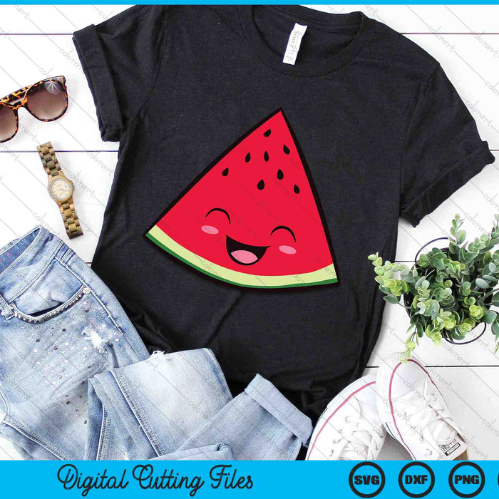 Happy Kawaii Watermelon SVG PNG Digital Cutting Files Happy Kawaii Watermelon SVG PNG Digital Cutting Files
