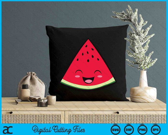 Happy Kawaii Watermelon SVG PNG Digital Cutting Files Happy Kawaii Watermelon SVG PNG Digital Cutting Files