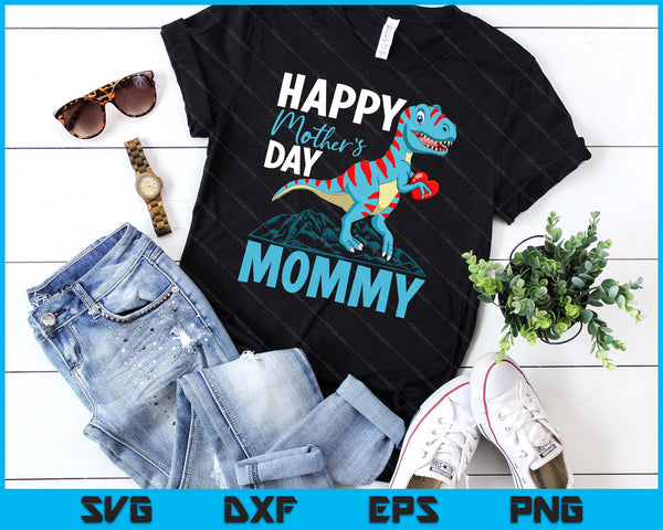 Happy Mother's Day Mommy Dino T-rex SVG PNG Digital Cutting Files