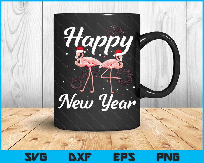 Happy New Year Outfit Gift For Flamingo Lover New Years Day SVG PNG Digital Cutting Files