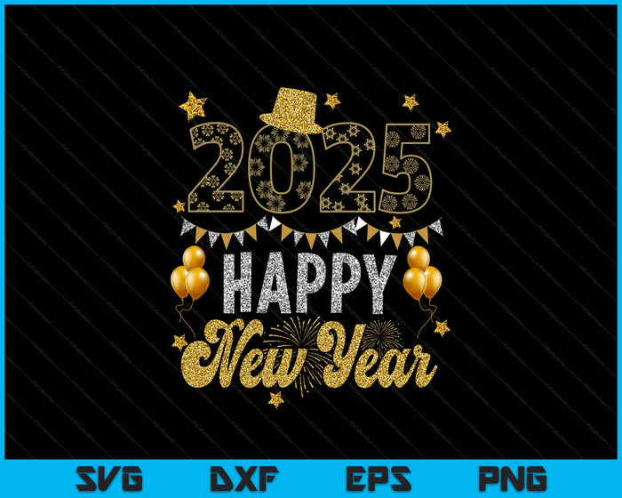 Happy New Year Party 2025 Ballon Family Matching SVG PNG Digital Printable Files Happy New Year Party 2025 Ballon Family Matching SVG PNG Digital Printable Files