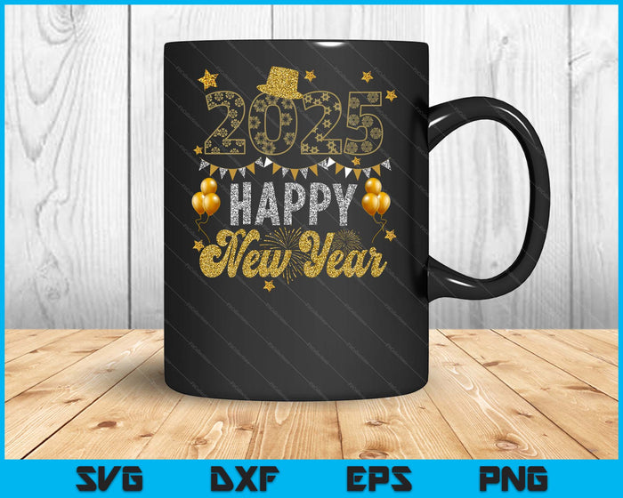 Happy New Year Party 2025 Ballon Family Matching SVG PNG Digital Printable Files Happy New Year Party 2025 Ballon Family Matching SVG PNG Digital Printable Files