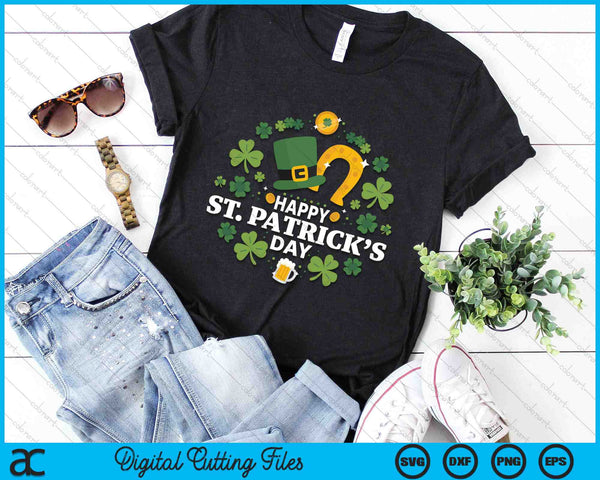 Happy St. Patricks Day Shamrock Irish SVG PNG Digital Cutting Files