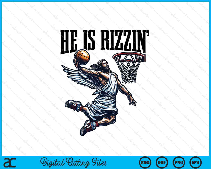 He Is Rizzin Basketball Jesus Retro Easter Christian SVG PNG Digital Printable Files He Is Rizzin Basketball Jesus Retro Easter Christian SVG PNG Digital Printable Files