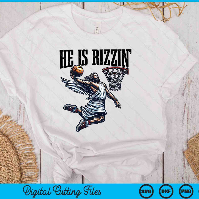 He Is Rizzin Basketball Jesus Retro Easter Christian SVG PNG Digital Printable Files He Is Rizzin Basketball Jesus Retro Easter Christian SVG PNG Digital Printable Files