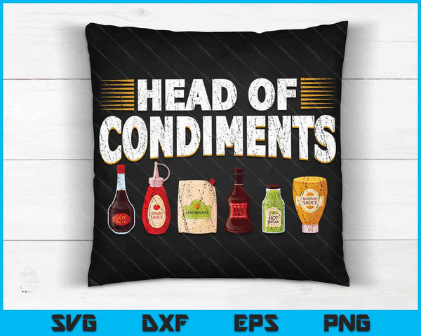 Head Of Condiments Barbecue SVG PNG Digital Cutting Files
