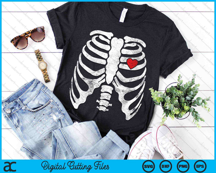 Heart Rib Cage X-Ray Halloween Skeleton SVG PNG Digital Cutting Files Heart Rib Cage X-Ray Halloween Skeleton SVG PNG Digital Cutting Files