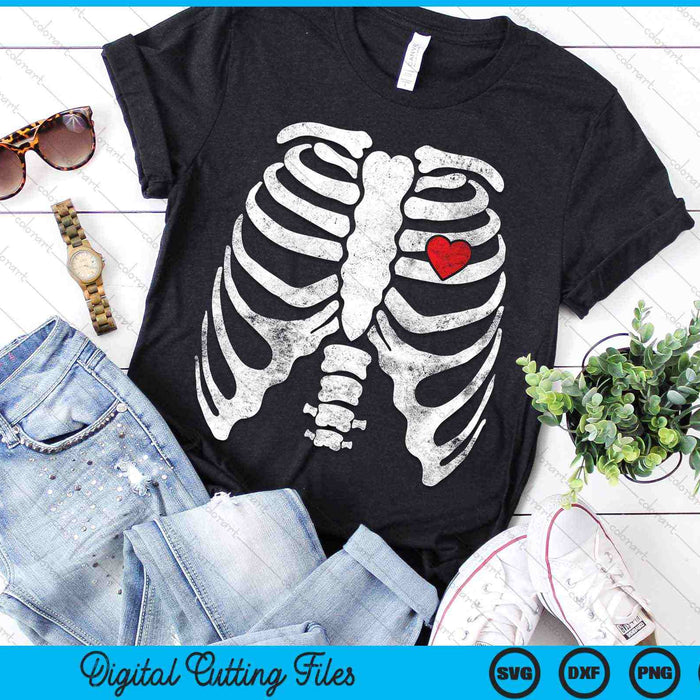 Heart Rib Cage X-Ray Halloween Skeleton SVG PNG Digital Cutting Files Heart Rib Cage X-Ray Halloween Skeleton SVG PNG Digital Cutting Files