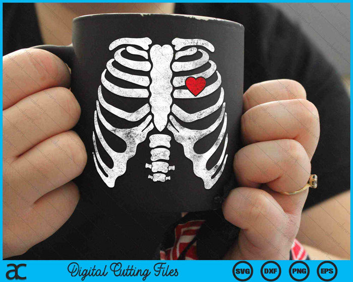 Heart Rib Cage X-Ray Halloween Skeleton SVG PNG Digital Cutting Files Heart Rib Cage X-Ray Halloween Skeleton SVG PNG Digital Cutting Files