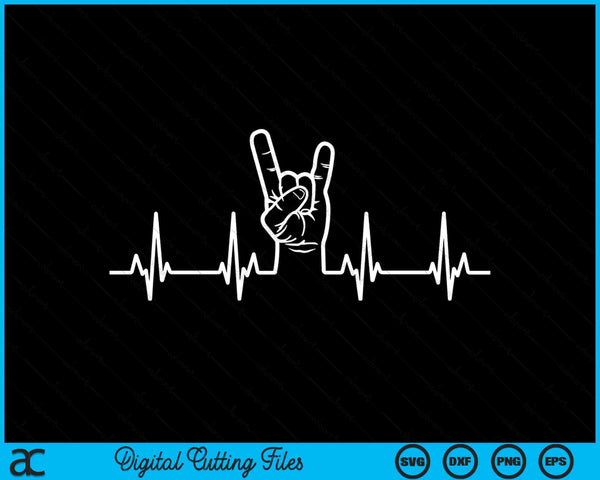 Heavy Metal Heartbeat Music Rock Festival Gift Idea SVG PNG Digital Cutting Files
