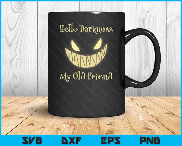 Hello Darkness My Old Friend Scary Pumpkin SVG PNG Digital Cutting Files Hello Darkness My Old Friend Scary Pumpkin SVG PNG Digital Cutting Files