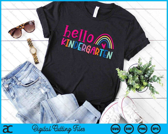 Hello Kindergarten Teacher Kids Rainbow First Day Of School SVG PNG Digital Cutting Files Hello Kindergarten Teacher Kids Rainbow First Day Of School SVG PNG Digital Cutting Files