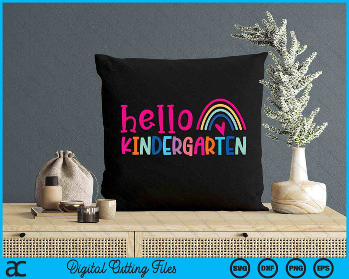 Hello Kindergarten Teacher Kids Rainbow First Day Of School SVG PNG Digital Cutting Files Hello Kindergarten Teacher Kids Rainbow First Day Of School SVG PNG Digital Cutting Files