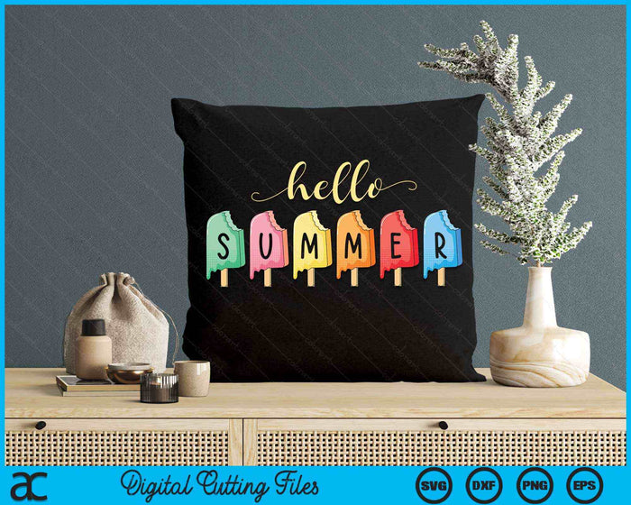 Hello Summer Vacation Ice Cream Popsicle Ice Lolly Gift SVG PNG Digital Cutting Files Hello Summer Vacation Ice Cream Popsicle Ice Lolly Gift SVG PNG Digital Cutting Files