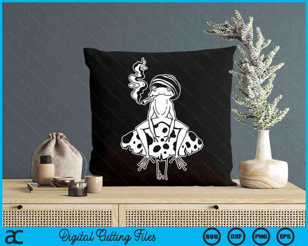 Hippie Frog Smoking Marijuana Funny Frog Weed Smokers Design SVG PNG Digital Cutting File
