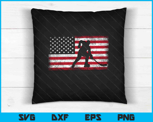 Hockey American Flag 4th of July SVG PNG Digital Cutting File
