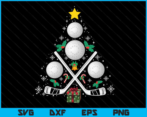 Hockey Equipment Christmas Tree Christmas Hockey SVG PNG Digital Cutting Files