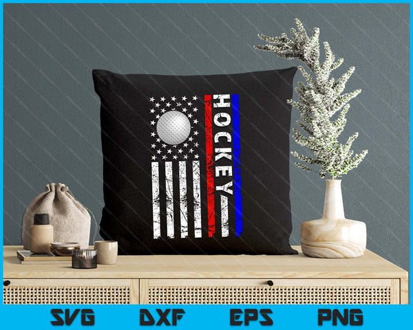 Hockey Lovers 4th of July American Flag Hockey USA SVG PNG Digital Printable Files