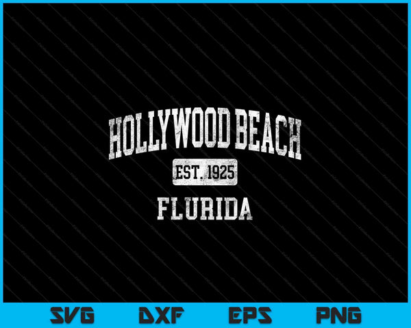 Hollywood Beach Florida FL Vintage SVG PNG Digital Cutting Files
