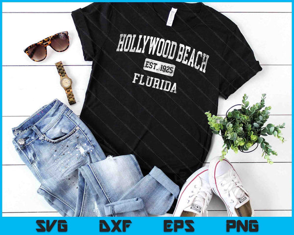 Hollywood Beach Florida FL Vintage SVG PNG Digital Cutting Files