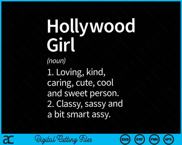 Hollywood Girl FL Florida Home Roots SVG PNG Digital Cutting File
