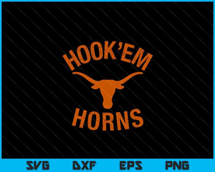 Hook'em Horns State Of Texas Bull Head With Longhorns SVG PNG Digital Cutting Files Hook'em Horns State Of Texas Bull Head With Longhorns SVG PNG Digital Cutting Files