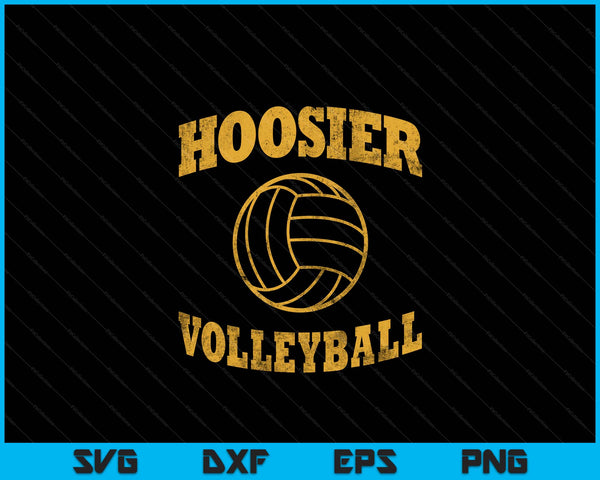 Hoosier Volleyball Classic Vintage Distressed SVG PNG Digital Cutting Files