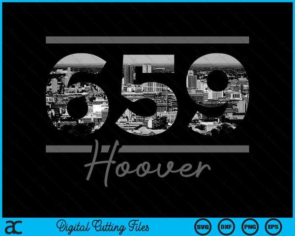 Hoover 659 Area Code Skyline Alabama Vintage SVG PNG Digital Cutting Files