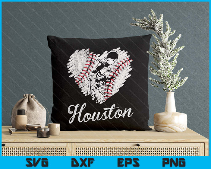 Houston Baseball Heart Distressed Vintage Baseball Fans SVG PNG Digital Printable Files Houston Baseball Heart Distressed Vintage Baseball Fans SVG PNG Digital Printable Files